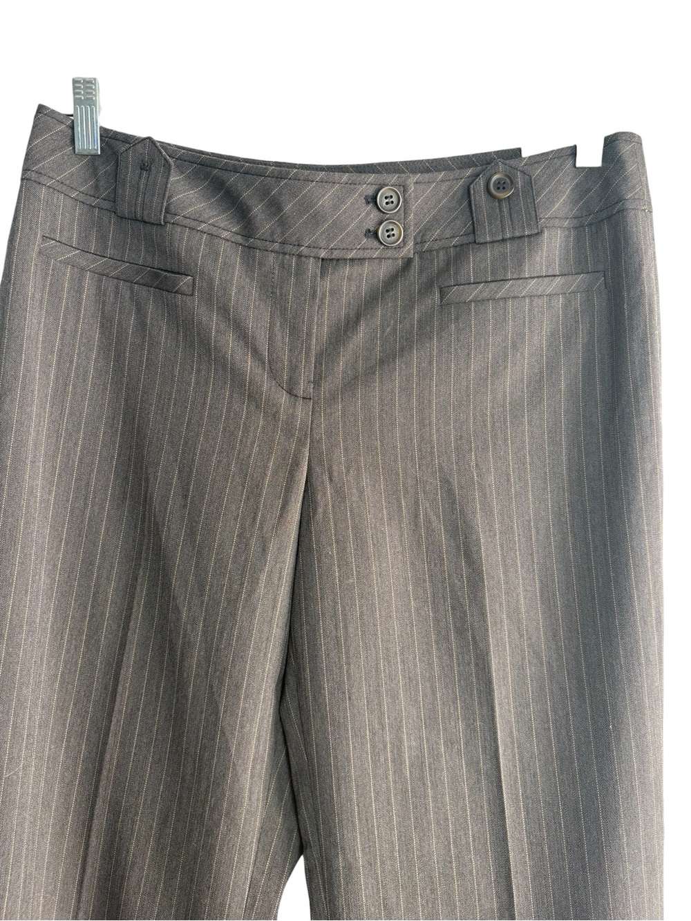 LOFT NWT Marissa Pinstripe Trousers/Dress Pants in Brown/Gold Size 8 -- NWT FLAW - Picture 6 of 16